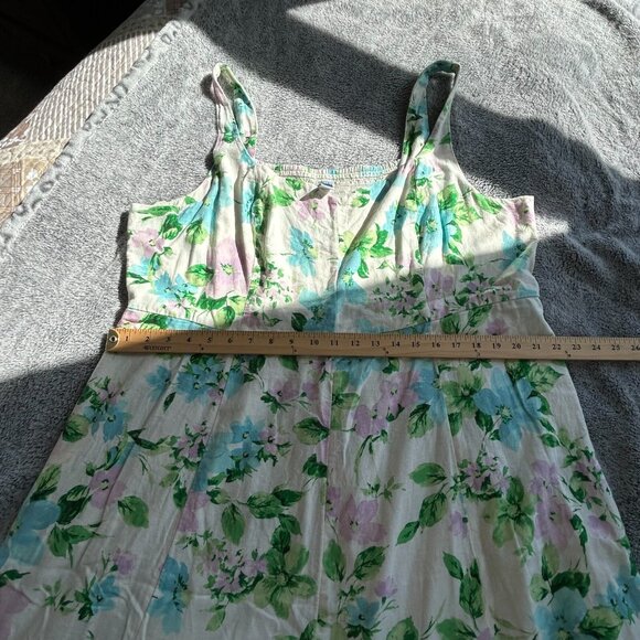 Old Navy Dress Sz 2XL Floral Linen Blend Bloomcore Boho Romantic Coquette 17770 - Picture 7 of 11